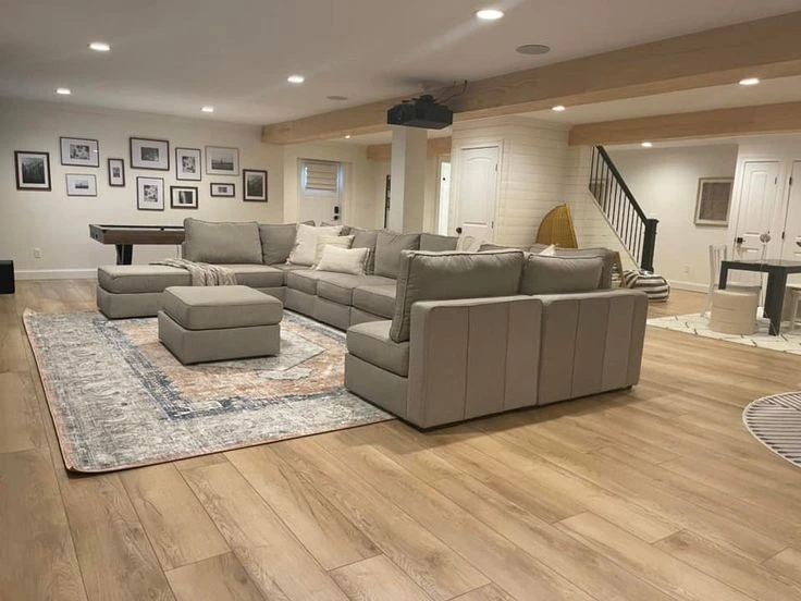 Cozy finished basement perfect for family entertainment in Milford City.