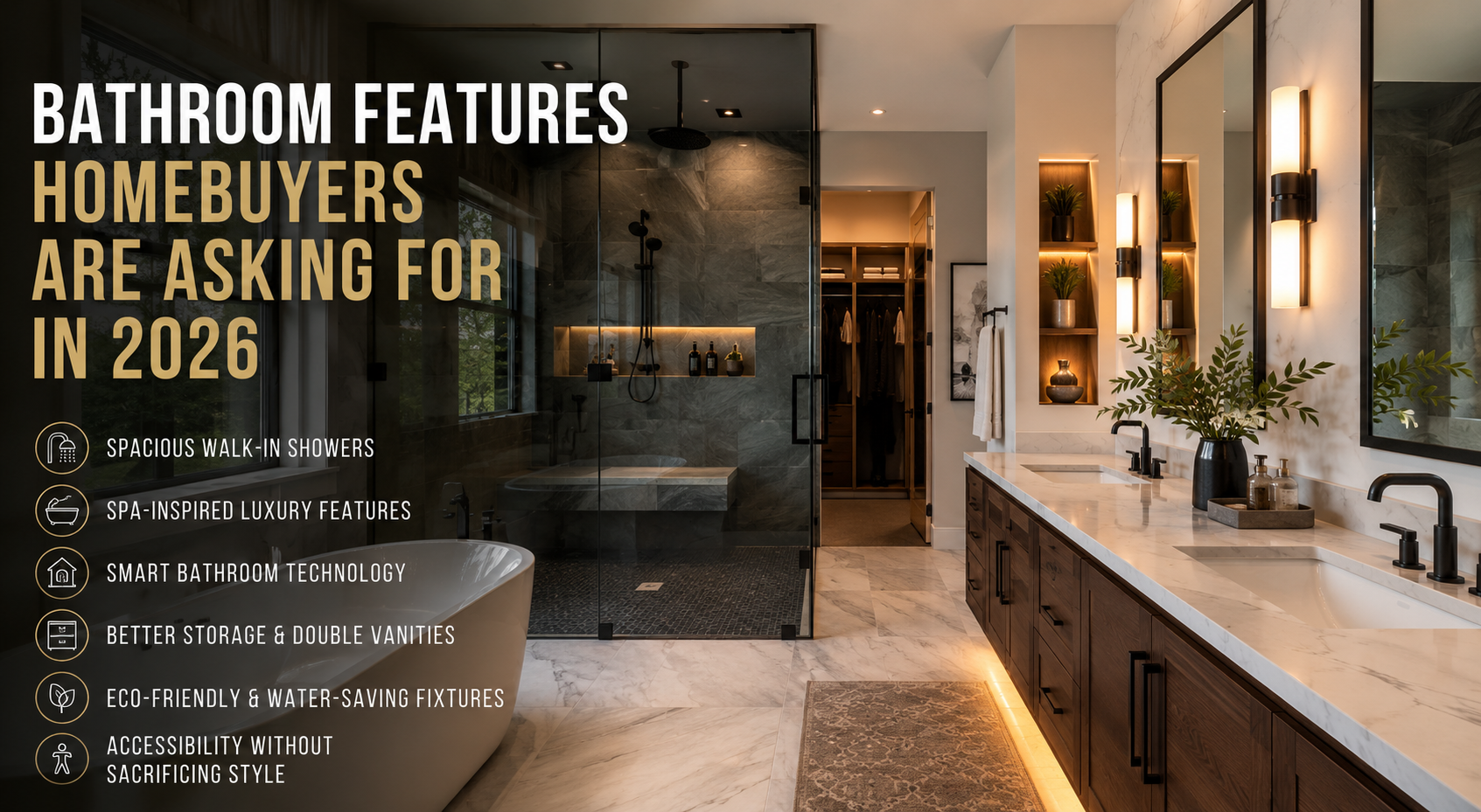 Luxury bathroom remodeling with walk-in showers, smart features, and modern design.